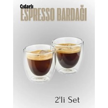 Vestron 2’li Set Espresso Bardağı 80 ml Kahve Bardağı Çift Cidarlı Bardak VCT