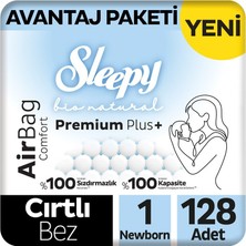 Sleepy Bio Natural Premium Plus Airbag Comfort Avantaj Paketi Bebek Bezi 1 Numara Newborn 128 Adet
