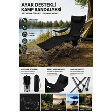 Penthouse Kamp Sandalyesi Taşıma Çantalı Ayak Destekli Sırtı Yatabilen