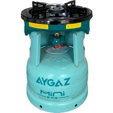 Aygaz Mini Ocak Yeşil Çakmaksız Barbekü Uyumlu Mini Çanta ve Altlık ile Hafif Taşıma