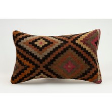 Kilim Wholesale El Yapımı Eski Kilimden Yapılmış Vintage Kırlent Kılıfı, Yün, 30X50 cm