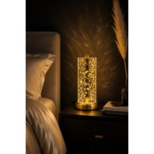 Mars Concept Gold Flake Masa Lambası 3 Işık Modlu Dekoratif LED Abajur