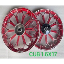 Motobisavm Arka Jant 17" Tesla Kırmızı