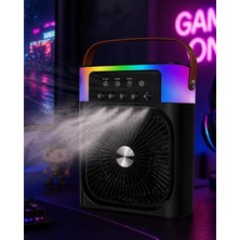 Hsc Bilişim Taşınabilir Mini Klima Nemlendirici Fan Rgb LED Aydınlatmalı USB Fan