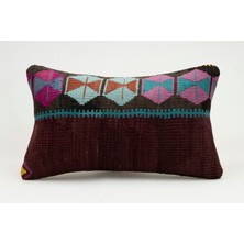 Kilim Wholesale El Yapımı Eski Kilimden Yapılmış Vintage Kırlent Kılıfı, Yün, 30X50 cm