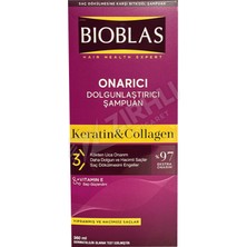 3 Adet Bioblas Keratin & Kolajen Onarıcı ve Dolgunlaştırıcı Şampuan 360 ml