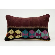 Kilim Wholesale El Yapımı Eski Kilimden Yapılmış Vintage Kırlent Kılıfı, Yün, 30X50 cm