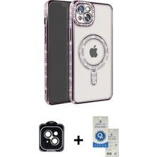 Marsilyan™- iPhone 14 Kılıf Zirve Doku Prime - Şeffaf Royal Nano Ekran Koruyucu + Pvd Metal Kamera Lens - Yl