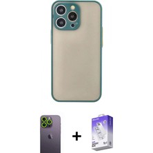 Pileli Store Pilelistore™ iPhone 13 Pro Max Kılıf Ahenk Çizgi Serisi - Siyah Bilvis 5in1 3D Magic Cam Ekran Koruyucu + Neon Fosforlu Kamera Lens - Yl