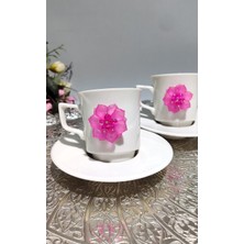 Senka Ki̇rli̇nova® Fuşya Çi̇çek 2'li̇ Porselen Fi̇ncan Takimi