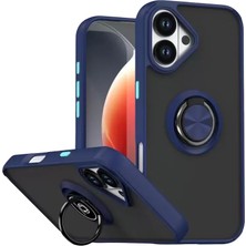 Olinea Newface Iphone 17 Montreal Yüzüklü Silikon Kapak - Lacivert