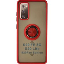 SiHako Newface Galaxy S20 Fe Kılıf Montreal Yüzüklü Silikon Kapak - Kırmızı