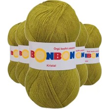 MiraLive 5 Adet Kristal El Örgü Lif Ipi Çimen Yeşili 98229 - Bonbon Mudanis