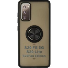 SiHako Newface Galaxy S20 Fe Kılıf Montreal Yüzüklü Silikon Kapak - Siyah