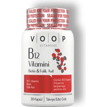 Voop 60 Kapsül B12 Vitamin, Biotin ve Folik Asit İçeren Takviye Edici Gıda Türkiye Menşeli