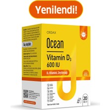Orzax Ocean Vitamin D3 600 IU Sprey 20 Ml