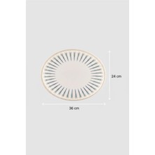6'lı Ellips Oval Kayık Tabak 36CM Dijital Sierra Rinart