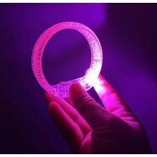 Marsilyan Pembe LED Işıklı Baskı Yapılabilen Pilli Bileklik Bilezik 1,5 cm Genişlik
