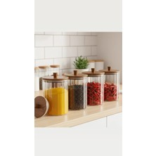 Ogeda Home 3'lü Büyük Boy Yuvarlak Kavanoz SETI-1380-1670-2260 Ml- 3'lü Büyük Boy Saklama Kavanoz Seti