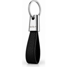 SAVEK Lüks Kia Anahtarlık Metal Deri – Premium Şık Tasarım 11 x 2 cm Çift Tarafı Logolu Araba Aksesuar