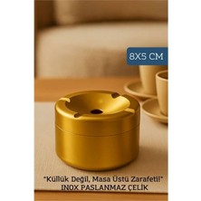 Marsilyan Inox Gold Paslanmaz Çelik Küllük – 8x 5 cm | Modern, Hijyenik ve Dayanıklı Tasarım 722190
