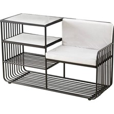 Hitit Dekorasyon Rebeca Siyah Metal Benç Ayakkabılık Modern Tasarım ve Konforlu Kullanım