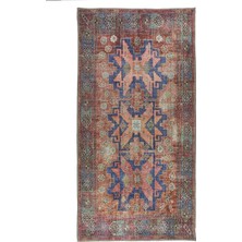 Pera Halı Kırmızı ve Mavi Medalyonlu Türk Halısı - Outlet - 50037BOU