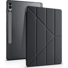 Mey Ithalat®  Samsung Galaxy X610 Tab S9 Fe Plus 12.4 Kılıf Kalemlikli Mars Tablet Kılıfı - Siyah