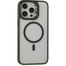 Mey Ithalat®   Iphone 15 Pro Kılıf Roblox Lens Magsafe Standlı Kapak - Koyu Yeşil