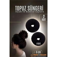 Marsilyan Siyah Mini Saç Topuz Süngeri  2 Adet 6 cm Çap 2.5 cm Kalınlık 721884