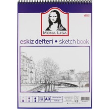 Mona Lisa A3 Telli Eskiz Defter 50 Yaprak 120 gr Renkli 297x420 mm Boyut