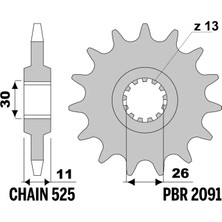 Pbr Yamaha R1 16 18NC Ön Dişli