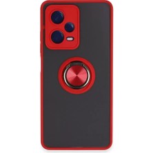Olinea Newface Redmi Note 12 5g Kılıf Montreal Yüzüklü Silikon Kapak - Kırmızı
