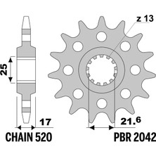 Pbr Honda 17 18NC Kauçuksuz Ön Dişli