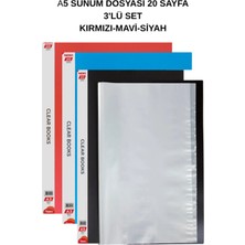 Noki A5 Sunum Dosyası 20 Yaprak 3'lü Siyah-Kırmızı-Mavi