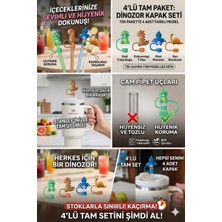 10MM Uyumlu 4'lü Dinozor Figürlü Silikon Pipet Kapağı Seti – Stanley Quencher Uyumlu Pipet Koruyucu Toz Önleyici Başlık