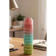 leela Home Renkli Cam Motivasyon Matarası 550 ml