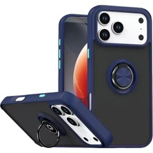 SiHako Newface Iphone 17 Montreal Yüzüklü Silikon Kapak - Lacivert