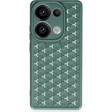 Mey Ithalat®   Redmi Note 13 Pro 4g Kılıf Petek Silikon Kapak - Koyu Yeşil