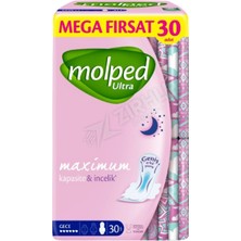 3 Adet Molped Ultra Hijyenik Ped Anatomik Gece Mega Fırsat 30'lu