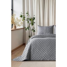 Doqu Home Harmony Yatak Örtüsü Çift Softıa Koyu Gri