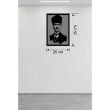 Atatürk Line Metal Görünümlü Ahşap Tablo - Ofis Ev Dekoru