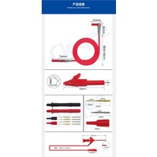 Cleqee P1300F 26 Parça  Çok Işlevli Değiştirilebilir Multimetre Probu Test Ölçüm Kablo Kiti