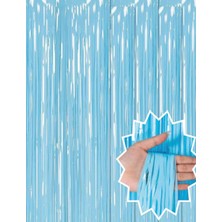 Marsilyan Soft Mavi Püsküllü Kapı Perdesi - Parti, Baby Shower, Sünnet Süsü, Cinsiyet Partisi 1x2 M (K95)