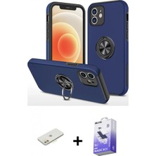 İlk El Grup Pilelistore™ iPhone 12 Kılıf Odak Form Prime - Siyah Bilvis 5in1 5d Magic Hayalet Cam Ekran Koruyucu + Renkli Kamera Lens Koruma Cam - Tu