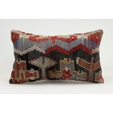 Kilim Wholesale El Yapımı Eski Kilimden Yapılmış Vintage Kırlent Kılıfı, Yün, 30X50 cm
