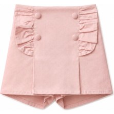 My Lusa Baby Kız Çocuk Şort Etek Düğme Detaylı Fırfırlı Tasarım 2-5 Yaş