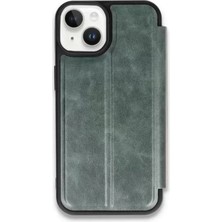 Olinea Newface Iphone 15 Kılıf Flip Cover - Koyu Yeşil