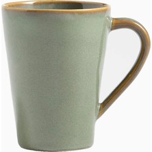 Crate & Barrel Marin Adaçayı Yeşili El Yapımı Stoneware Seramik Kupa 350 ml