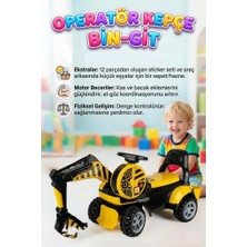 Farbu Oyuncak Bin Git Kepçe! Binilebilir Manuel Kontrol Edilebilir Kepçeli 12 Parça Stickerlı Oyuncak Inşaat Aracı